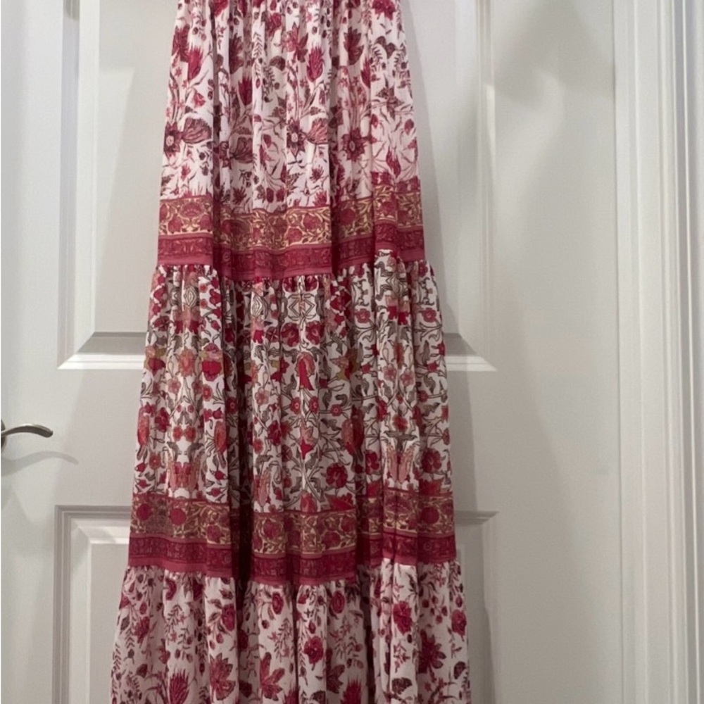 Flying Tomato boho pink and White Floral full length Maxi Skirt S - Picture 2 of 11